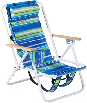 Vasitelan Outdoor Folding Beach Chairs for Adults,Compact Portable Folding Camping Chair with Backpack Straps, Support to 265LBS (Stripe)