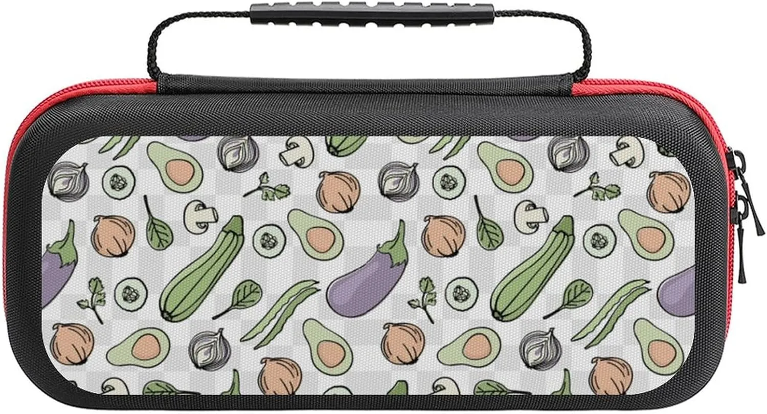 Vegan Portable Protective Shell Compatible with Switch Case Hard Travel Tote Bag with 20 Game Cartridges