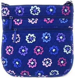Vera Bradley Triple Zip Hipster Cross-body Bag with Updated Solid Interiors (Ellie Flowers)