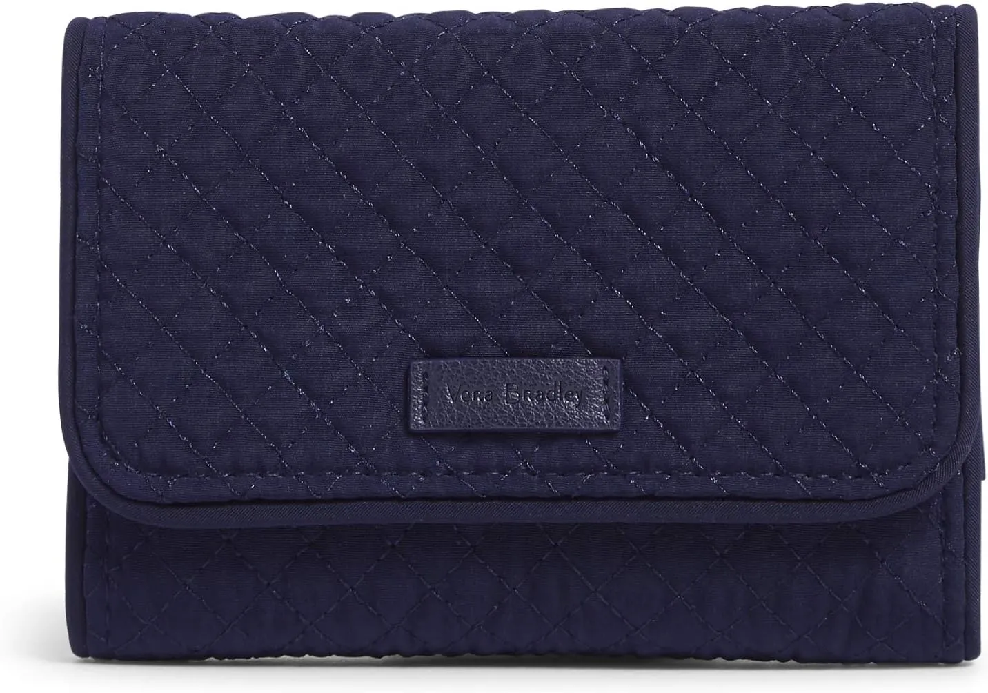Vera Bradley Women's Microfiber Riley Compact Wallet With RFID Protection, True Navy, One Size