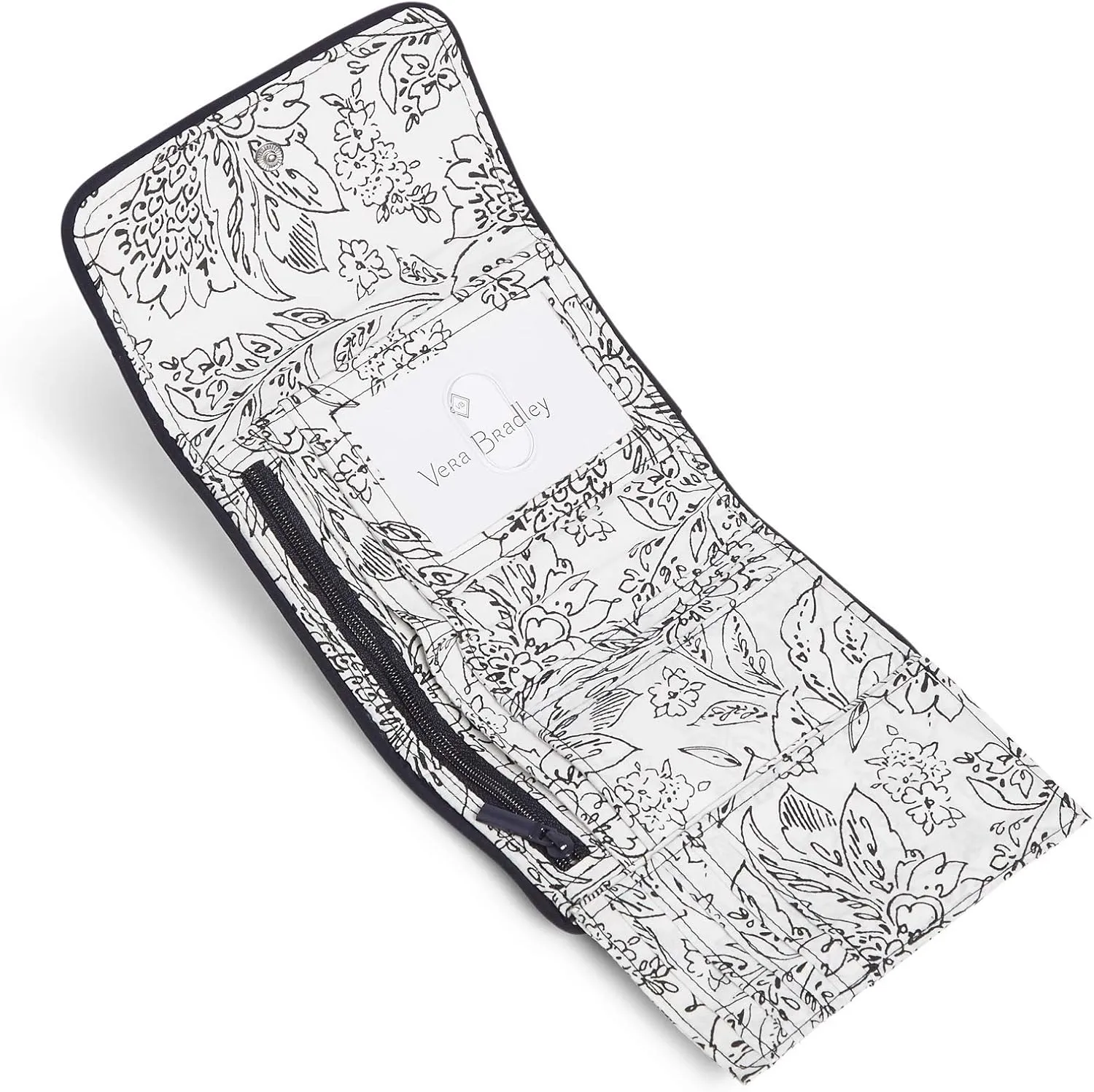 Vera Bradley Women's Microfiber Riley Compact Wallet With RFID Protection, True Navy, One Size