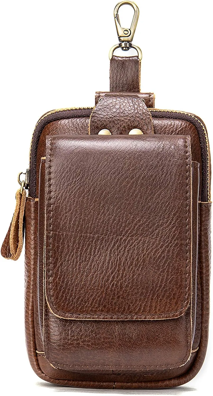 Vertical Cell Phone Waist Pouches, Men Small Tactical Duty Belt Backpack Pouch, Cell Phone Bag Carrying Case Card Holder Compact Water Resistant Utility Gadget Hanging Waist Pocket for Outdoor Sports