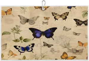 Vintage Butterflies Golf Towel with Heavy Duty Carabiner Clip Quick Dry Ultra Absorbent Club Ball Cleaning Towel Golf Accessories for Men Women