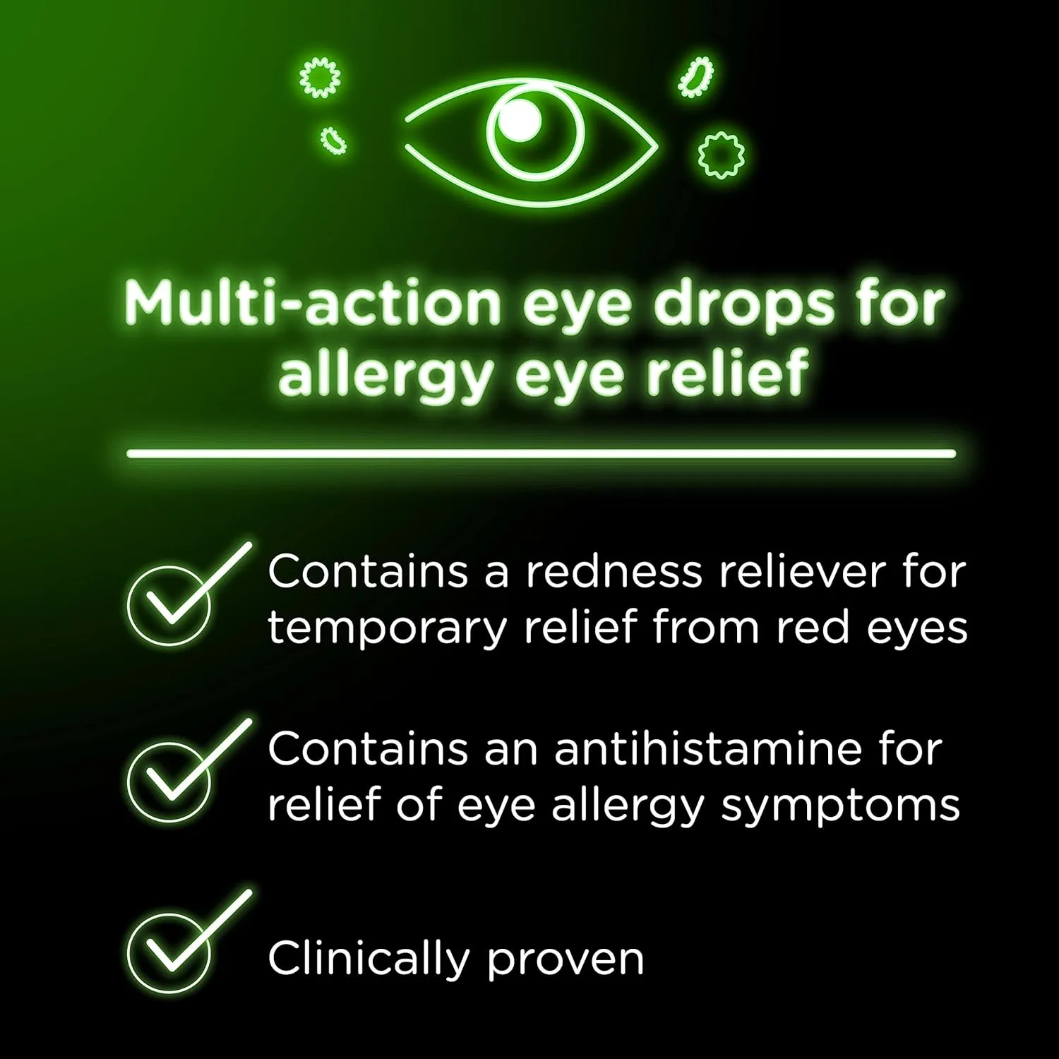 Visine Allergy Eye Relief Multi-Action Antihistamine & Redness Reliever Eye Drops with Pheniramine Maleate & Naphazoline HCl, Eye Drop Treatment for Red, Itchy, Allergy Eyes, 0.5 fl. oz, 2 Pack