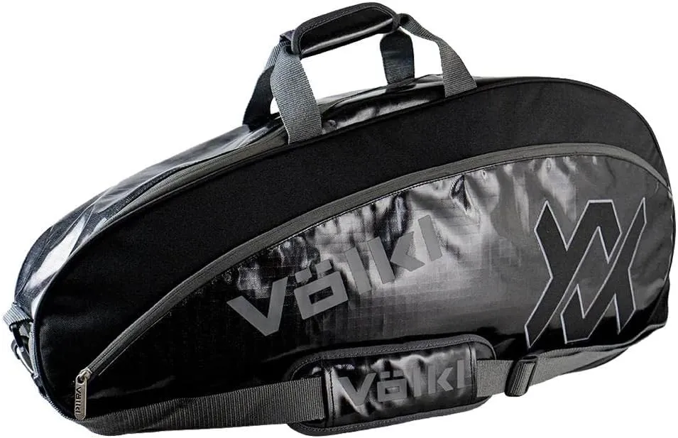 Volkl Tennis Pro Bag | Holds 2 Racquets | Zippered Valuables Pockets | 32" L x 14” H x 8.5” W (Black/Charcoal)