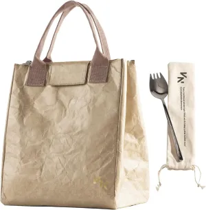 VonNova Insulated Lunch Box for Women, 7L Capacity, Leakproof Lunch Tote Bag, Durable Lunchbox made from Tyvek Material, Adult Cooler Bag for Work, Picnic, Travel and more (Beige)