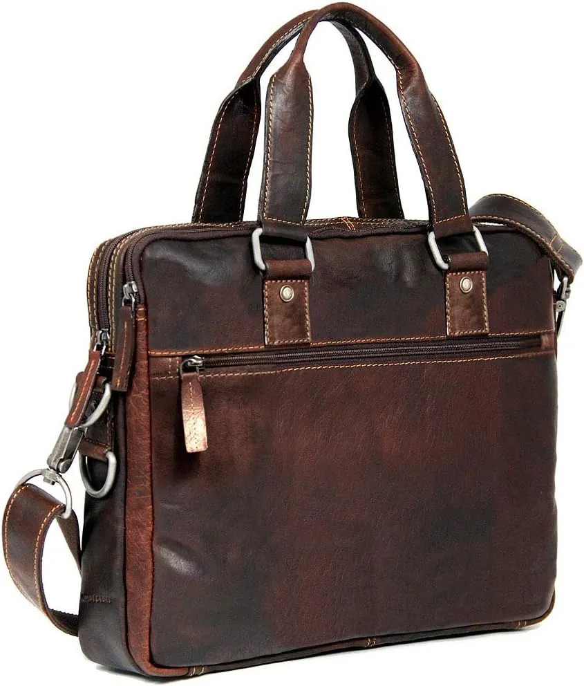 Voyager Professional Zippered Briefcase #7321 (Brown)