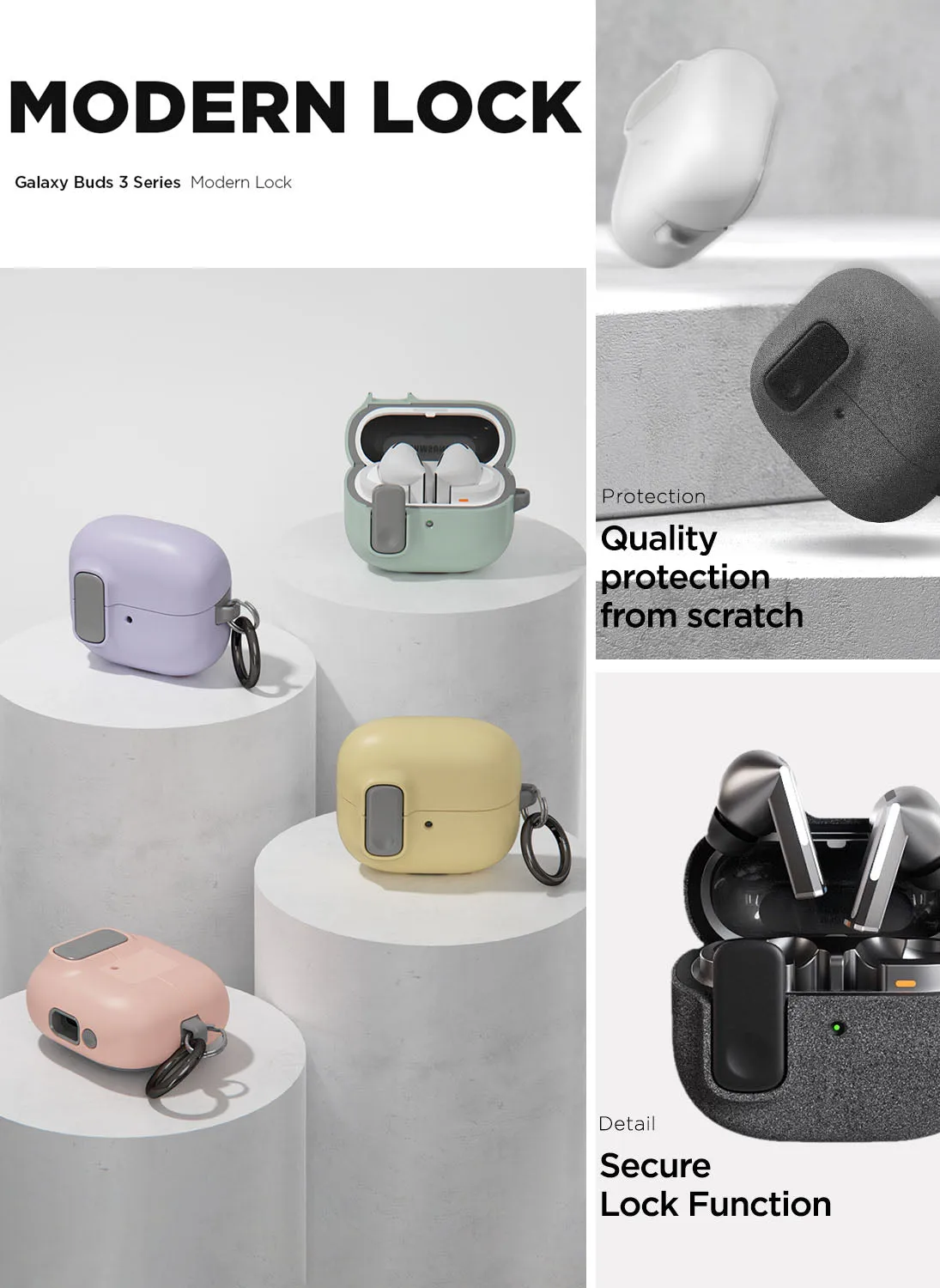 VRS Design Samsung Galaxy Buds 3 / 3 PRO Case Modern Lock