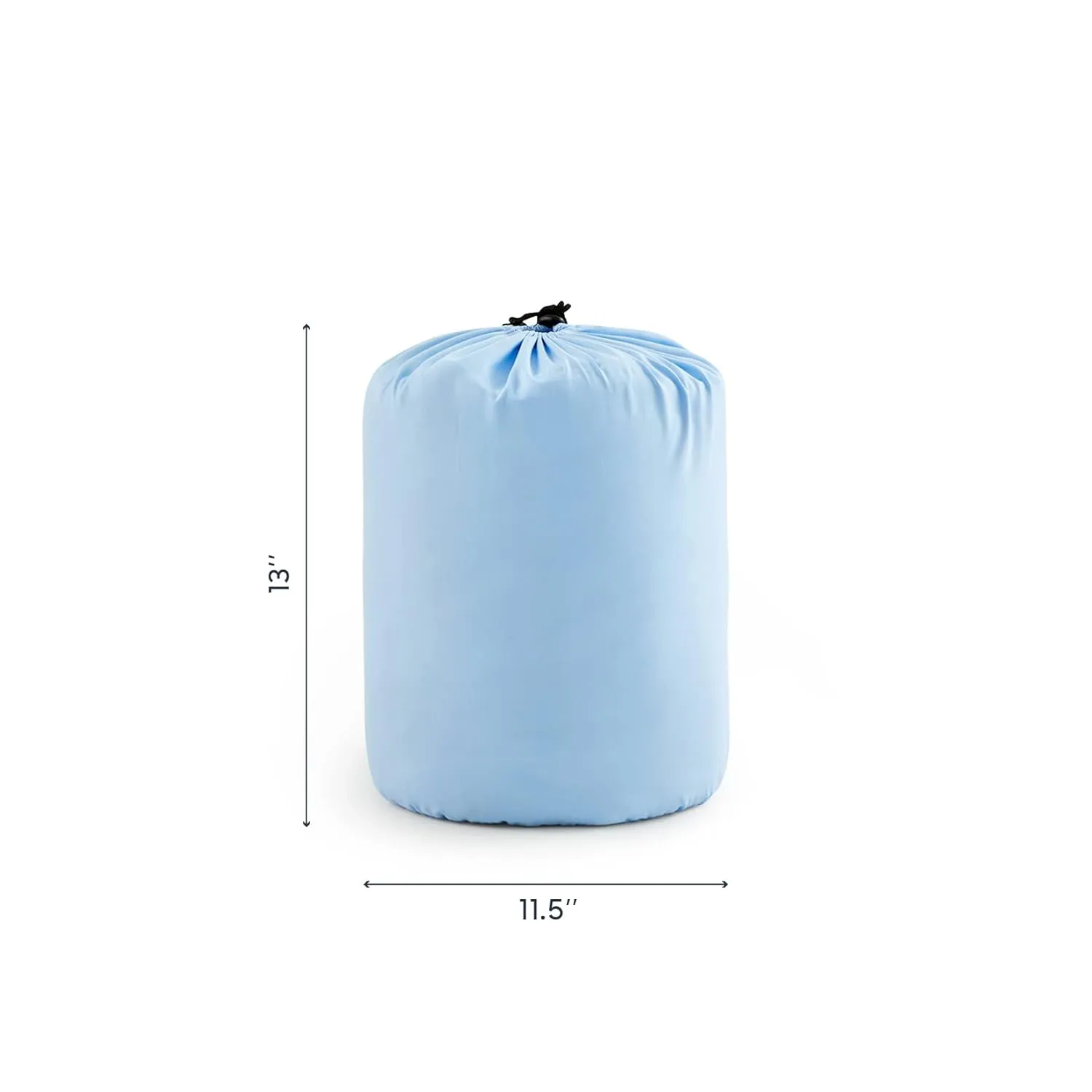 Wake In Cloud - Sleeping Bag Zippered, Nap Mat with Matching Pillow for Kids Boys Girls Sleepover Overnight Travel Slumber Bag, Solid Plain Color Light Blue, 100% Soft Microfiber