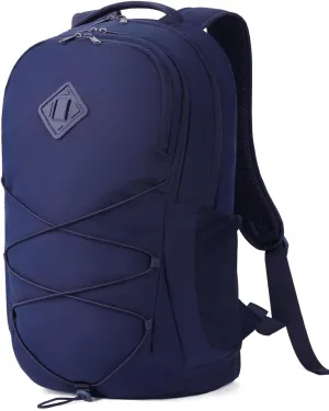 WANDF 15.6-Inch Laptop Backpack for Women Men Airline Approved Water Resistant Lightweight Travel Bag Casual Backpack for Weekender Business with Whistle Buckle & Elastic Strap (Navy Blue)