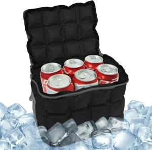 Water-Activated Freezable Cooler Bag, Reusable Super Absorbent Ice Pack for Long-Lasting Cold Storage, Camping, Groceries & First Aid (Non-Gel Eco-Friendly)