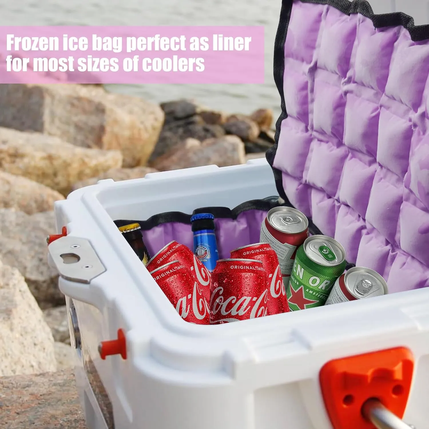 Water-Activated Freezable Cooler Bag, Reusable Super Absorbent Ice Pack for Long-Lasting Cold Storage, Camping, Groceries & First Aid (Non-Gel Eco-Friendly)