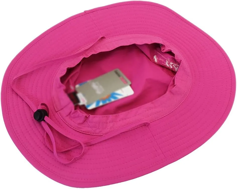 Waterproof Sun Hat Outdoor UV Protection Bucket Mesh Boonie Hat Adjustable Fishing Cap (Color : Rose red)
