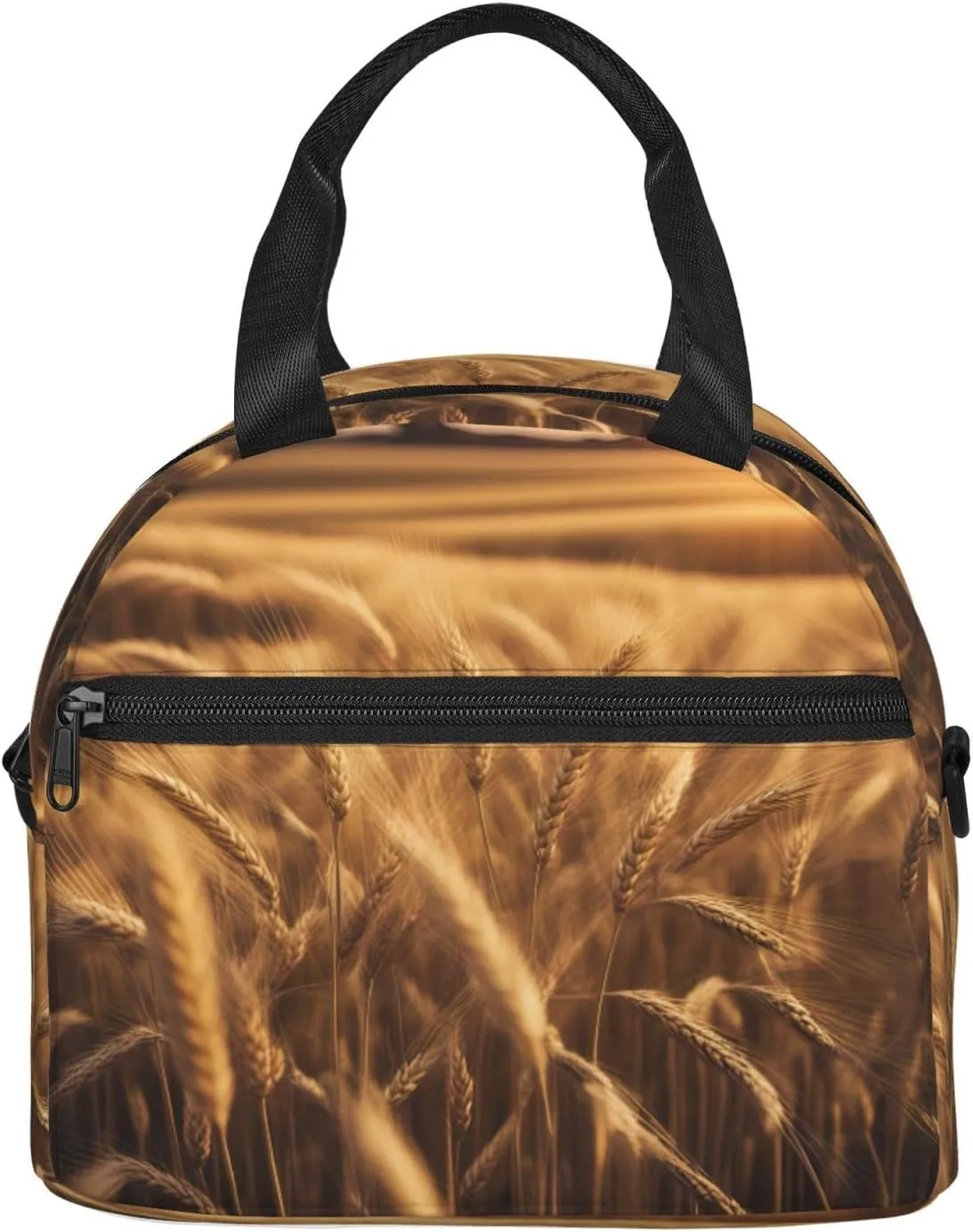 Wheat Field Print Lunch Bag With Adjustable Shoulder Strap,Leakproof,Tote Bag For Office Work,Picnic And Outdoor