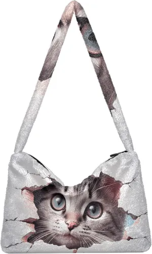 White Green Snakeskin Plush Bag, Tote Bag Young Women, Womens Outdoor Bag