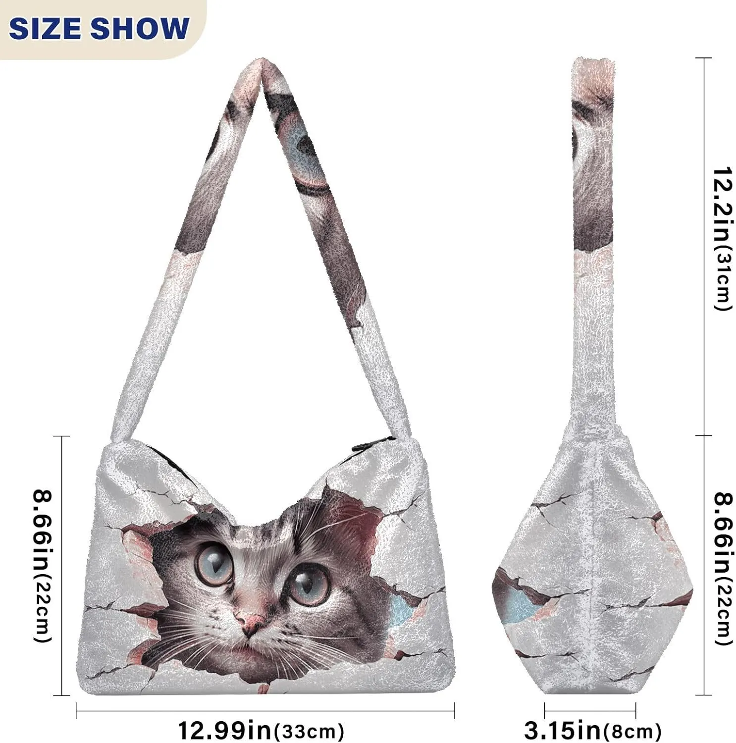 White Green Snakeskin Plush Bag, Tote Bag Young Women, Womens Outdoor Bag