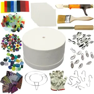 WICAND Microwave Kiln Fusing Glass for Making DIY Jewelry Tools 15pcs Set