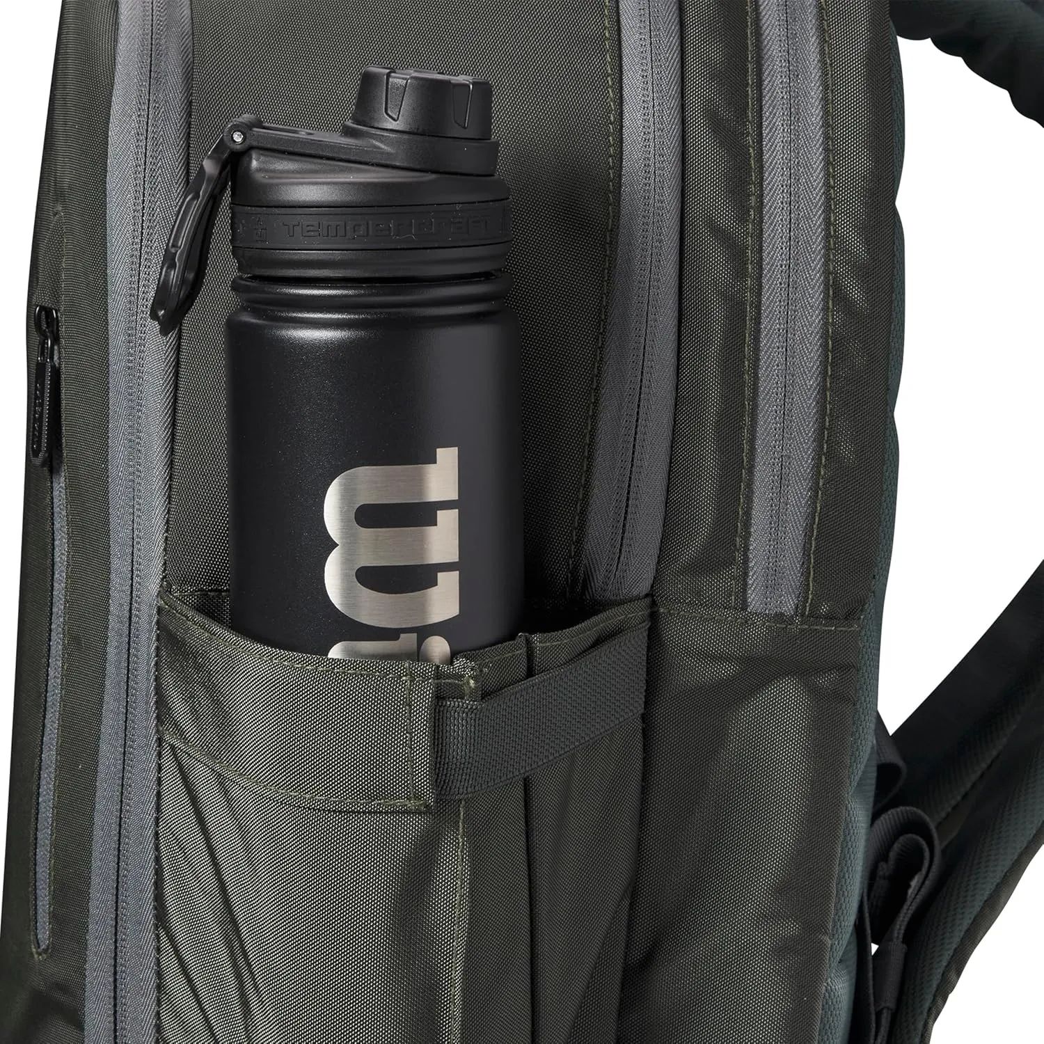 WILSON Tour Tennis Racket Bag - Dark Green and Stone Grey