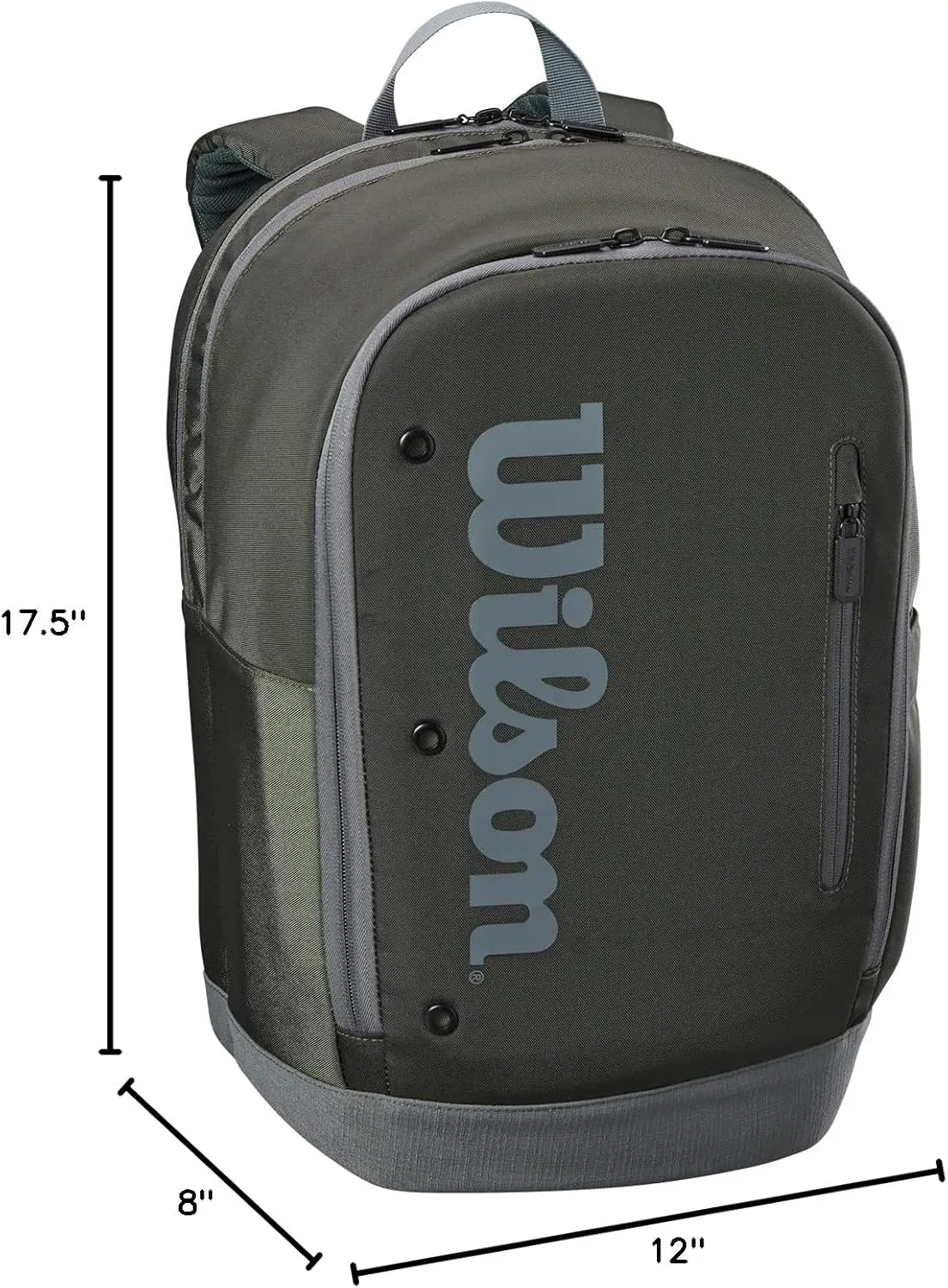 WILSON Tour Tennis Racket Bag - Dark Green and Stone Grey