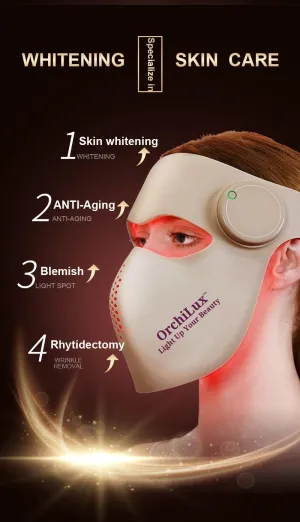 Wireless LED Light Therapy Mask – 3-Wavelength Red, Blue & Infrared Skincare for Radiance, Rejuvenation & Anti-Aging | Ergonomic 3D Fit & Eye-Safe Design