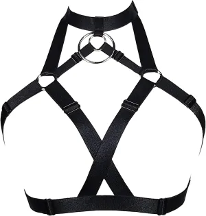 Women Harness Caged Bra Body Harness Cupless Bra Elastic Lingerie Punk Gothic Style Strappy Bralette