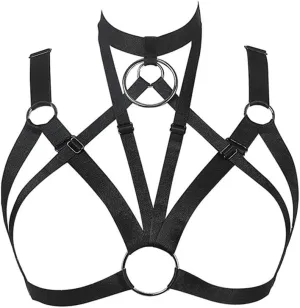 Women Harness Elastic Band Lingerie Cupless Cage Bra Hollow Out Bra