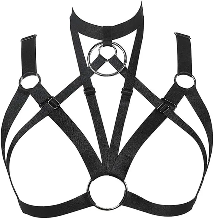 Women Harness Elastic Band Lingerie Cupless Cage Bra Hollow Out Bra