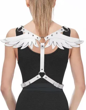 Women Punk Angel Wings Body Chest Harness,Punk Angel Wings Waist Harness,Punk Angel Wing Chest Body Harness