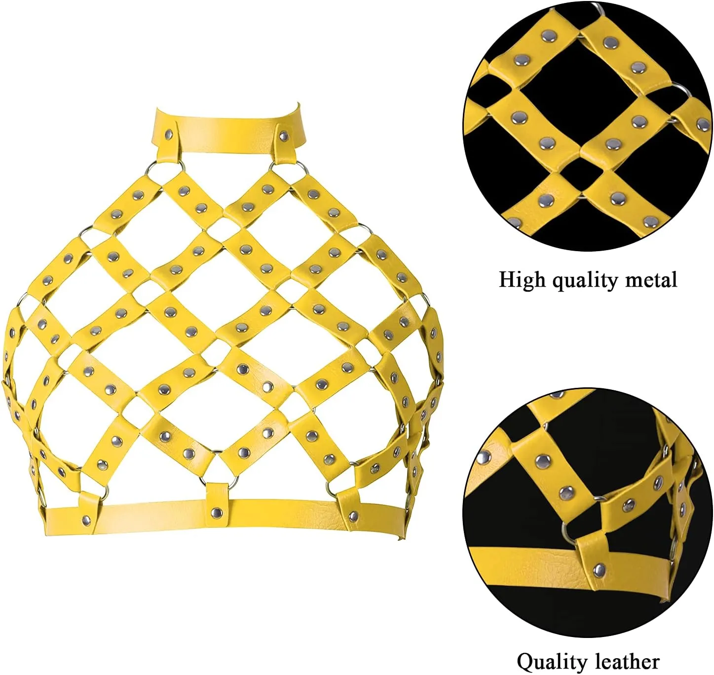 Women's Body Harness Leather Bra Punk Tight Cage Top Adjustable Bra Festival Carnival Gothic Halloween Strap Dance Costume