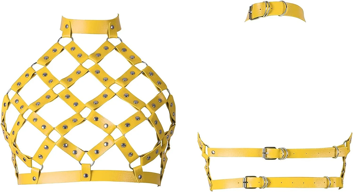 Women's Body Harness Leather Bra Punk Tight Cage Top Adjustable Bra Festival Carnival Gothic Halloween Strap Dance Costume
