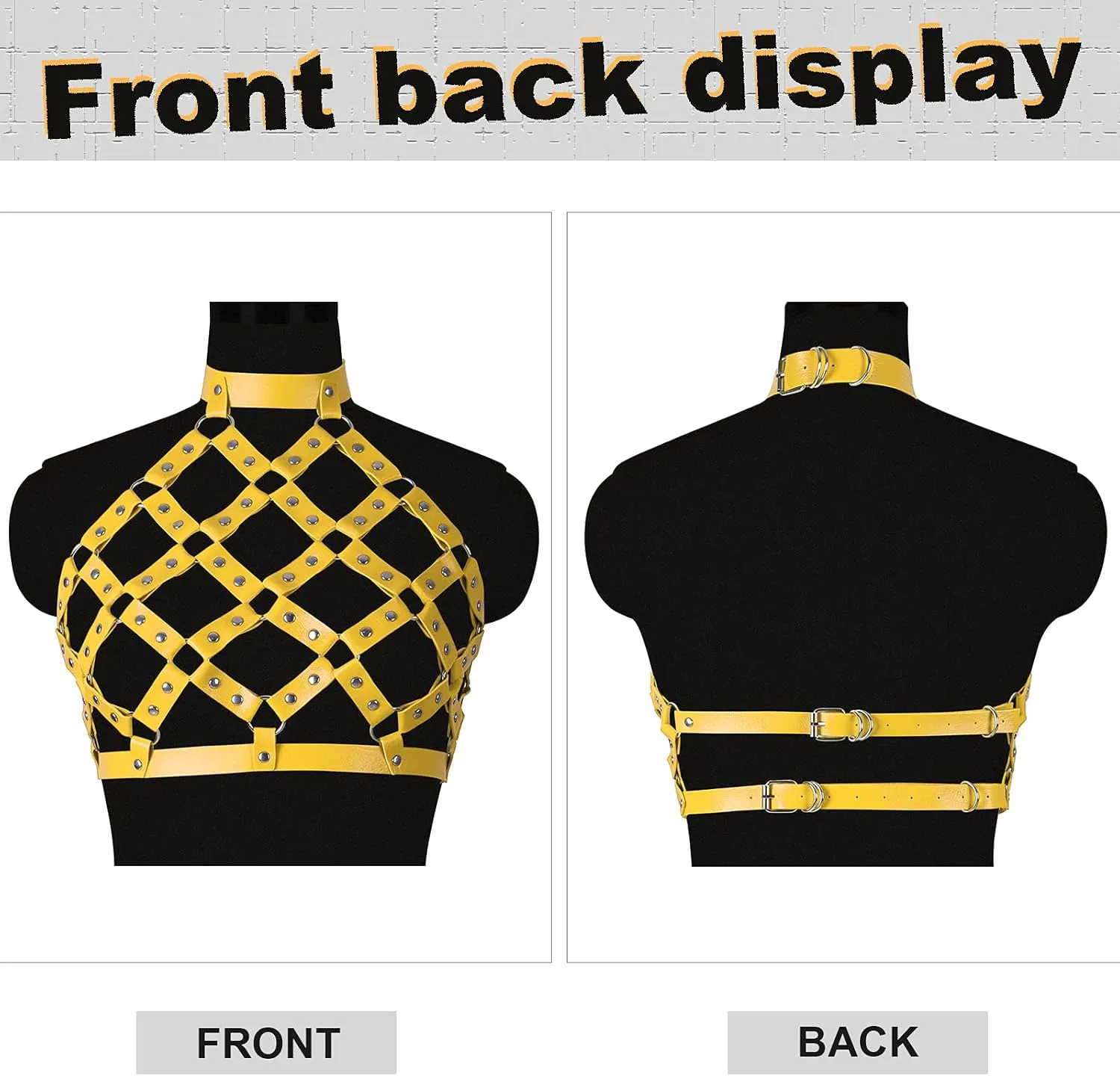 Women's Body Harness Leather Bra Punk Tight Cage Top Adjustable Bra Festival Carnival Gothic Halloween Strap Dance Costume