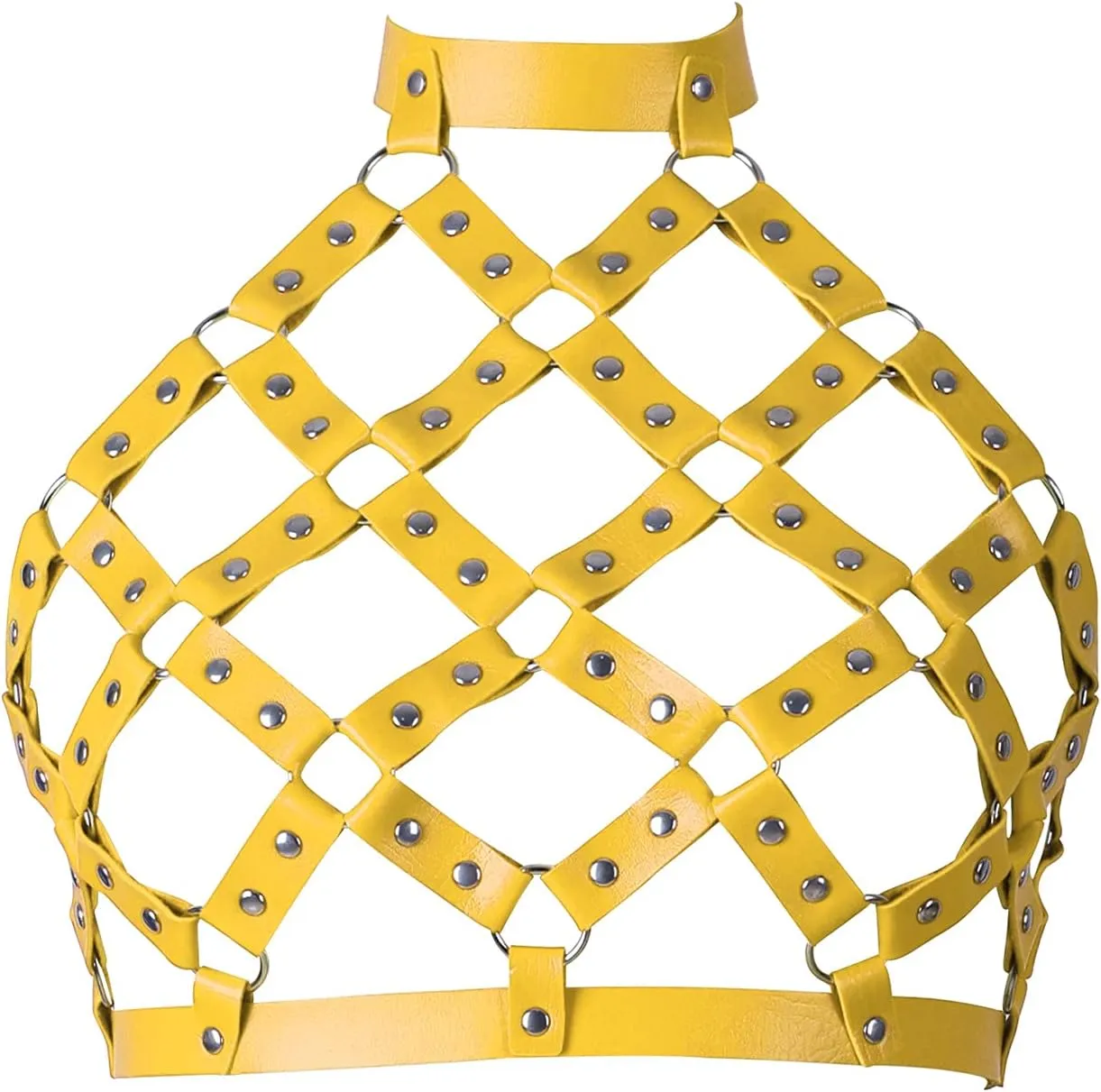 Women's Body Harness Leather Bra Punk Tight Cage Top Adjustable Bra Festival Carnival Gothic Halloween Strap Dance Costume
