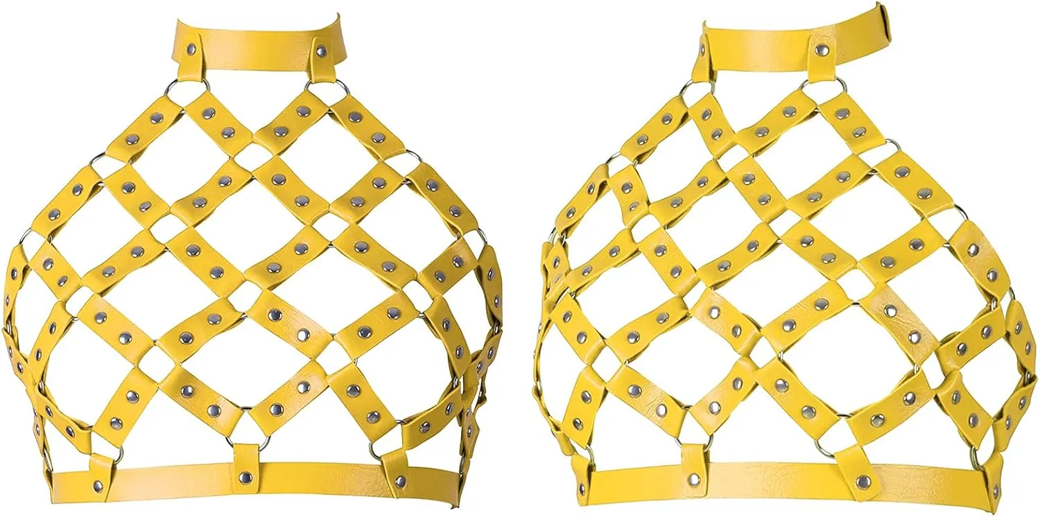 Women's Body Harness Leather Bra Punk Tight Cage Top Adjustable Bra Festival Carnival Gothic Halloween Strap Dance Costume