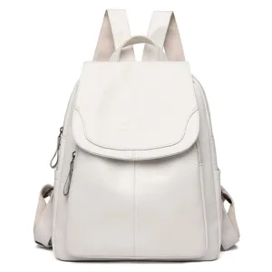 Women's Leather Casual Backpack