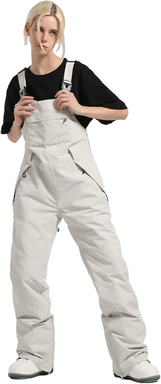 Women's Ski Bib Snow Pants Thigh Bib Overalls Outdoor Bibs Ski Pants Soft Waterproof Insulated Ripstop Snowboarding