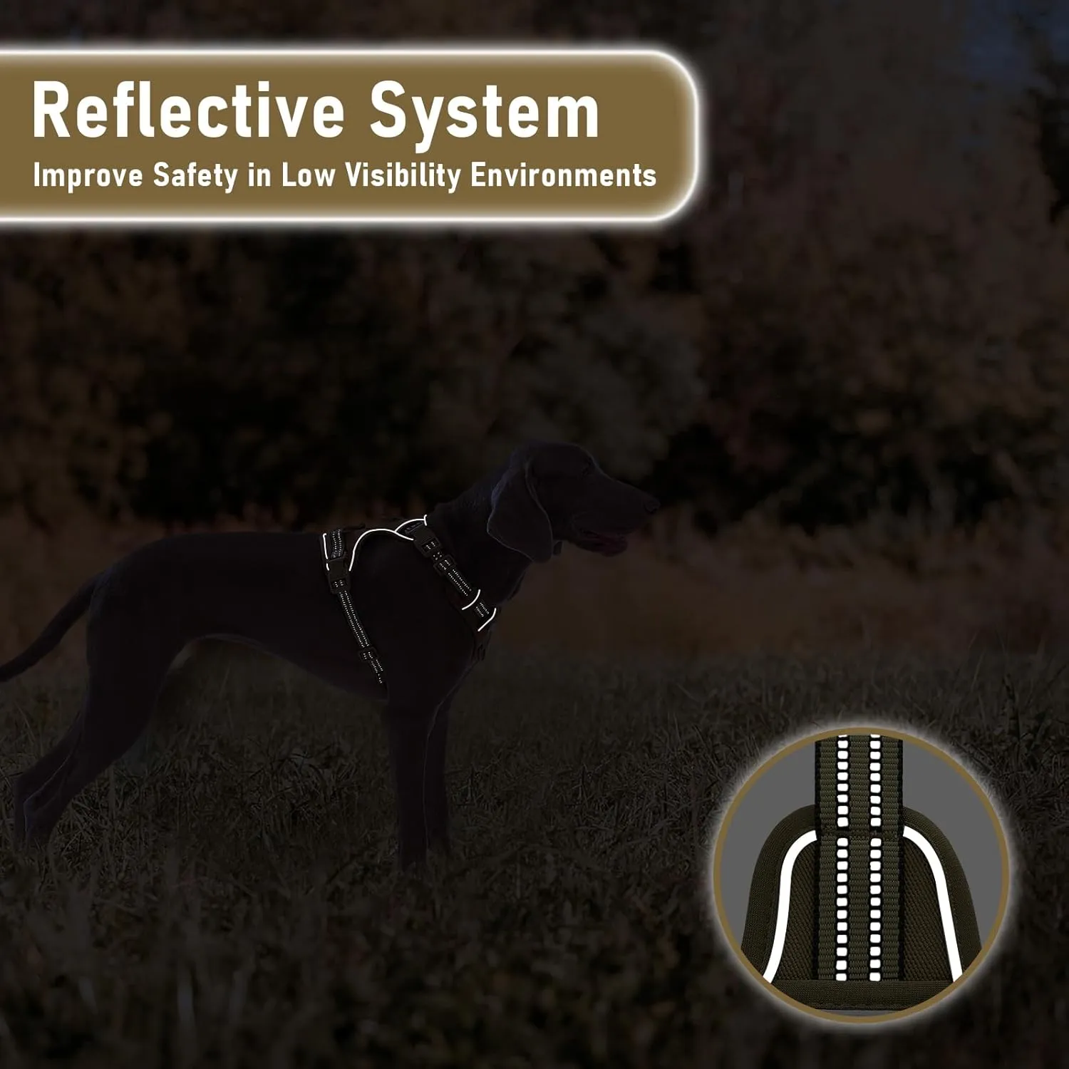 X-Large Dog Harness, No Pull Easy Walker Escape Proof Vest with Handle, Reflective Pet Harness with 2 Leash Clips and 3 Buckles, No Rub No Choke, Newfoundland Alaska German Shepherd Mastiffs, XL