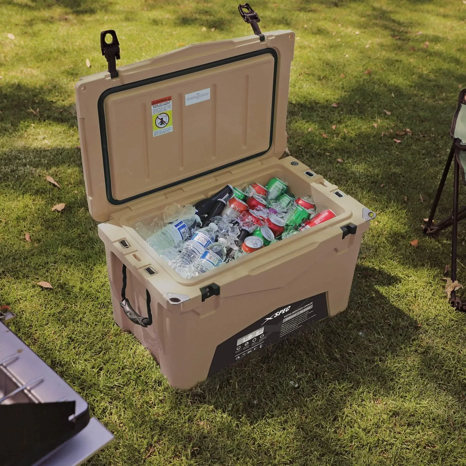 Xspec 60 Qt XL Roto Molded High Performance Camping Cooler Ice Chest | Extra Large Pro Tough Durable Outdoor Overland Rotomolded Hard Cooler