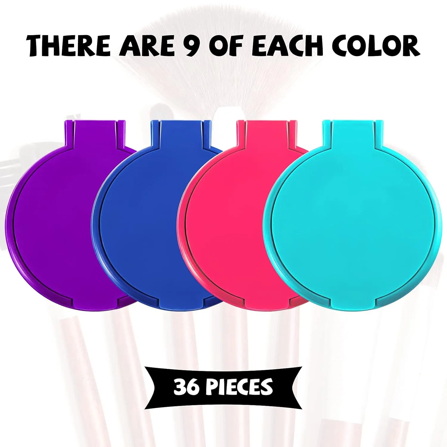 Yalikop 36 Pcs Compact Mirror Bulk Portable Round Makeup Mirror Mini Foldable for Purse Women Travel Daily Use Mother‘s Day Gifts (Pink,Purple,Green,Blue)