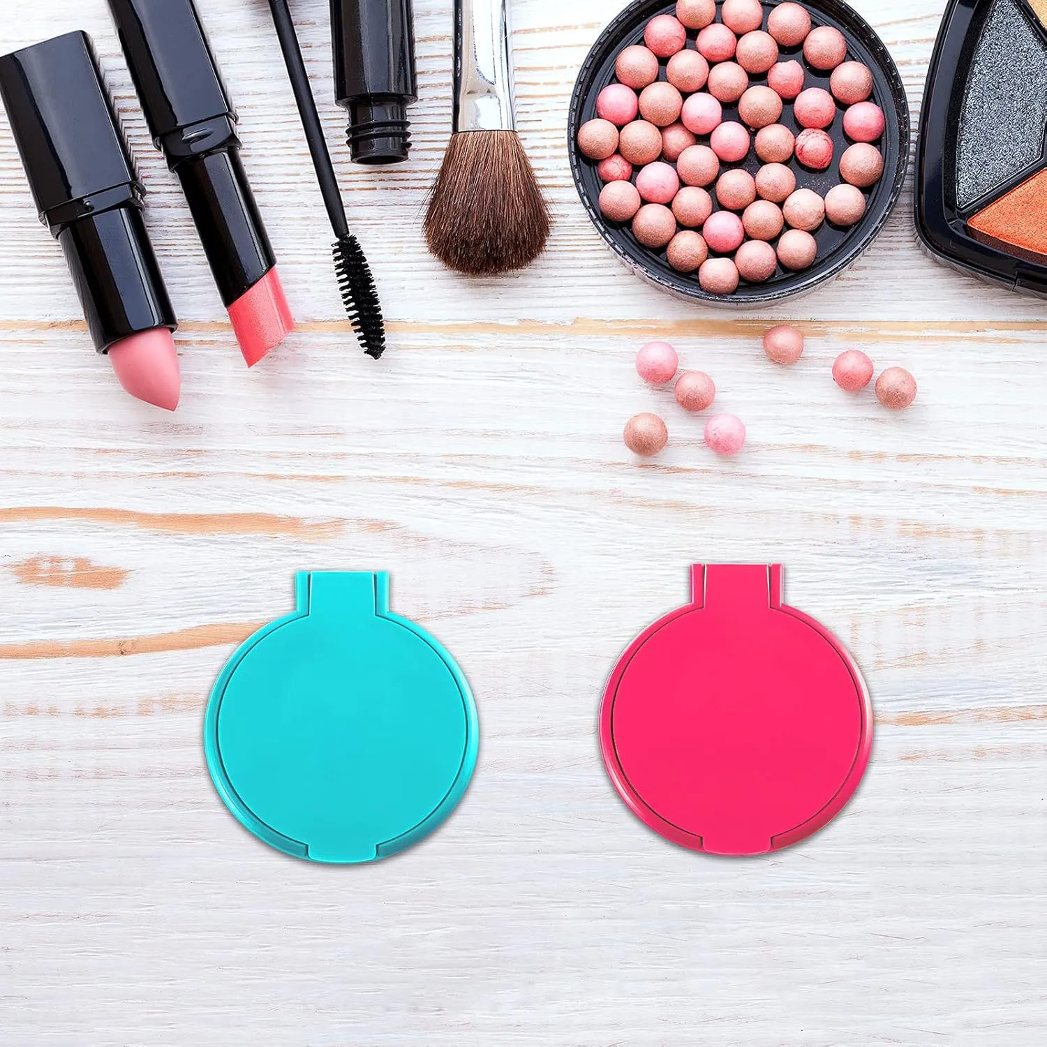 Yalikop 36 Pcs Compact Mirror Bulk Portable Round Makeup Mirror Mini Foldable for Purse Women Travel Daily Use Mother‘s Day Gifts (Pink,Purple,Green,Blue)