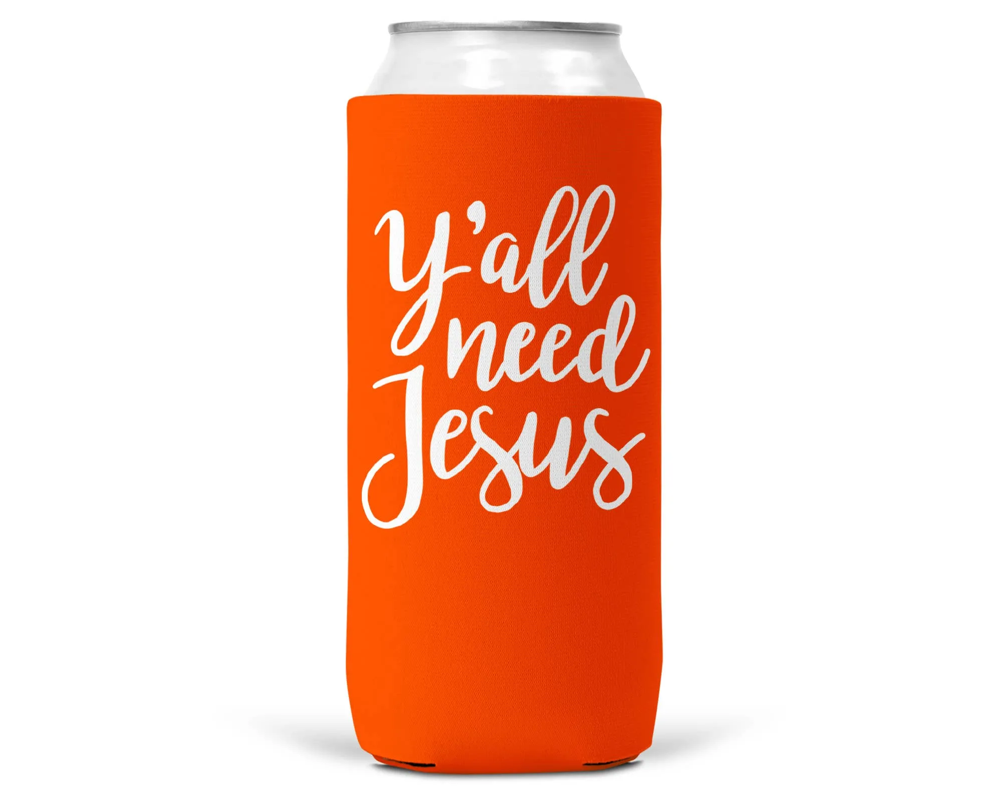 Y'all Need Jesus SLIM CAN Coozie/Cooler for 12oz Slim Cans
