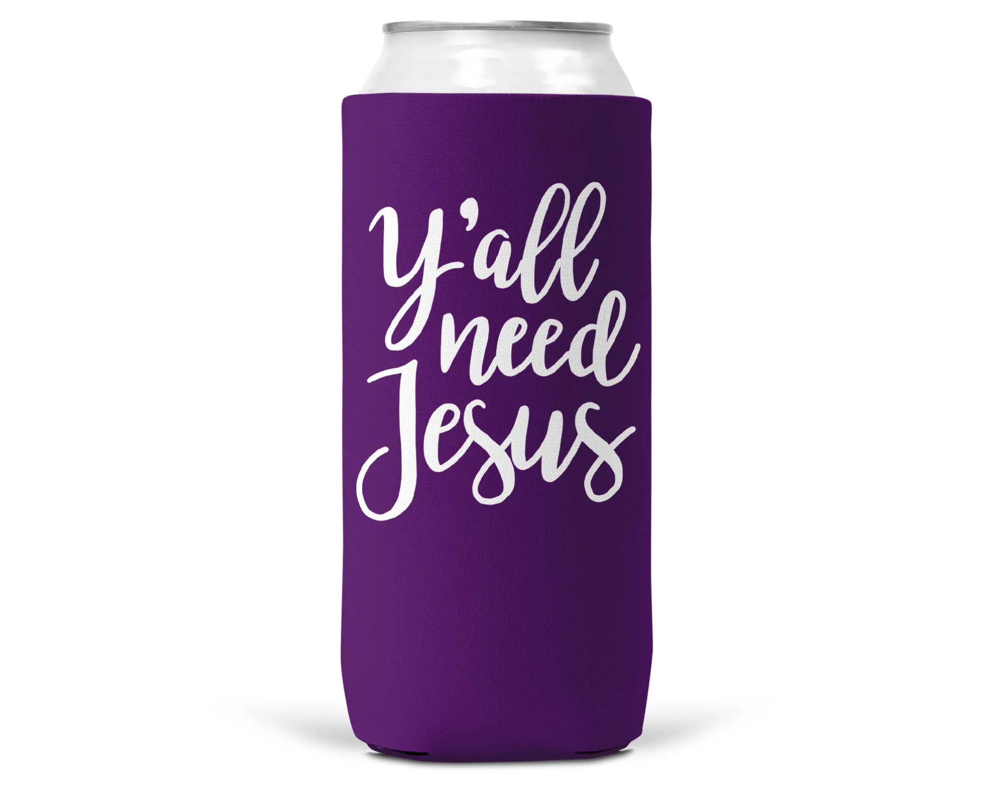 Y'all Need Jesus SLIM CAN Coozie/Cooler for 12oz Slim Cans