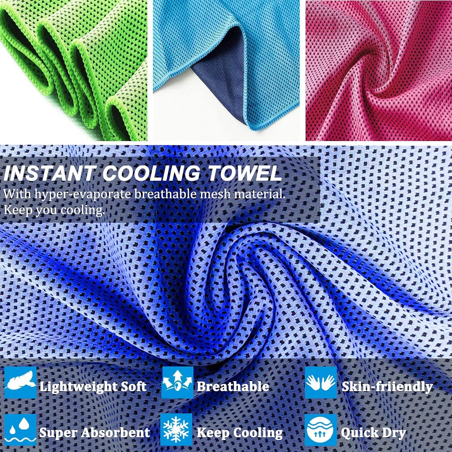 YQXCC Cooling Towels Cool Cold for Neck, Microfiber Soft Breathable Chilly Towel for Yoga, Golf, Gym, Camping, Running, Workout & More Activities