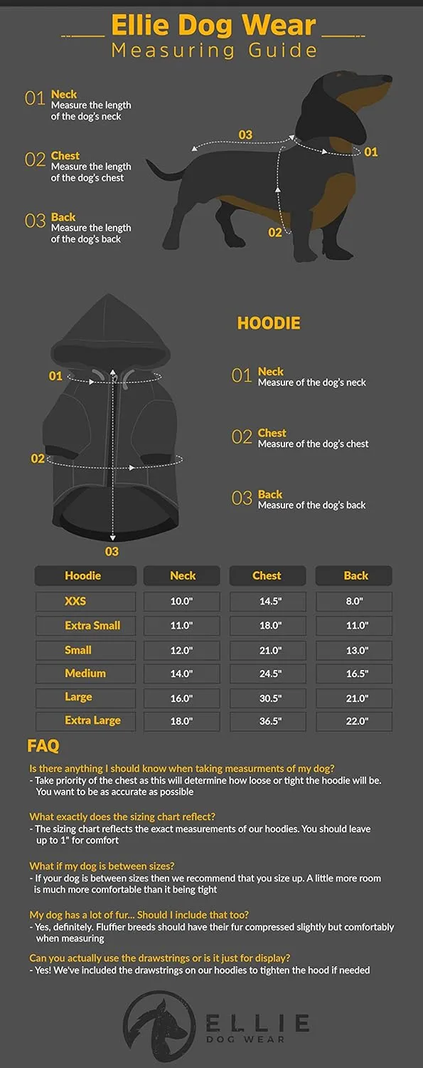 Zip Up Adventure Dog Hoodie with Hook & Loop Pockets and Adjustable Drawstring Hood - XXS to XXL - Multiple Colors - Comfortable & Versatile Dog Hoodies (Light Grey, XXS)