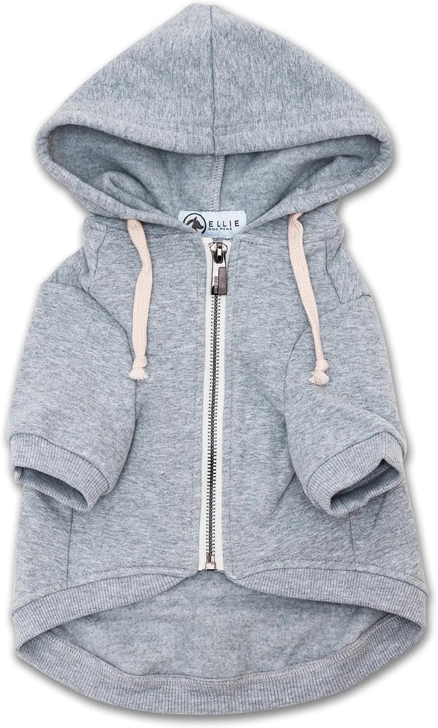 Zip Up Adventure Dog Hoodie with Hook & Loop Pockets and Adjustable Drawstring Hood - XXS to XXL - Multiple Colors - Comfortable & Versatile Dog Hoodies (Light Grey, XXS)