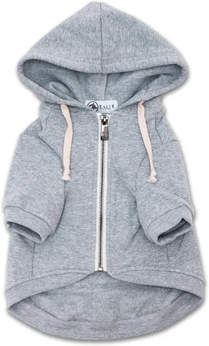 Zip Up Adventure Dog Hoodie with Hook & Loop Pockets and Adjustable Drawstring Hood - XXS to XXL - Multiple Colors - Comfortable & Versatile Dog Hoodies (Light Grey, XXS)