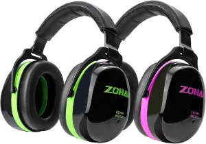 ZOHAN 012 Noise Reduction Earmuffs 2 Packs for Hearing Protection, NRR 28dB Adjustable Safety Ear Muffs for Mowing, Autism