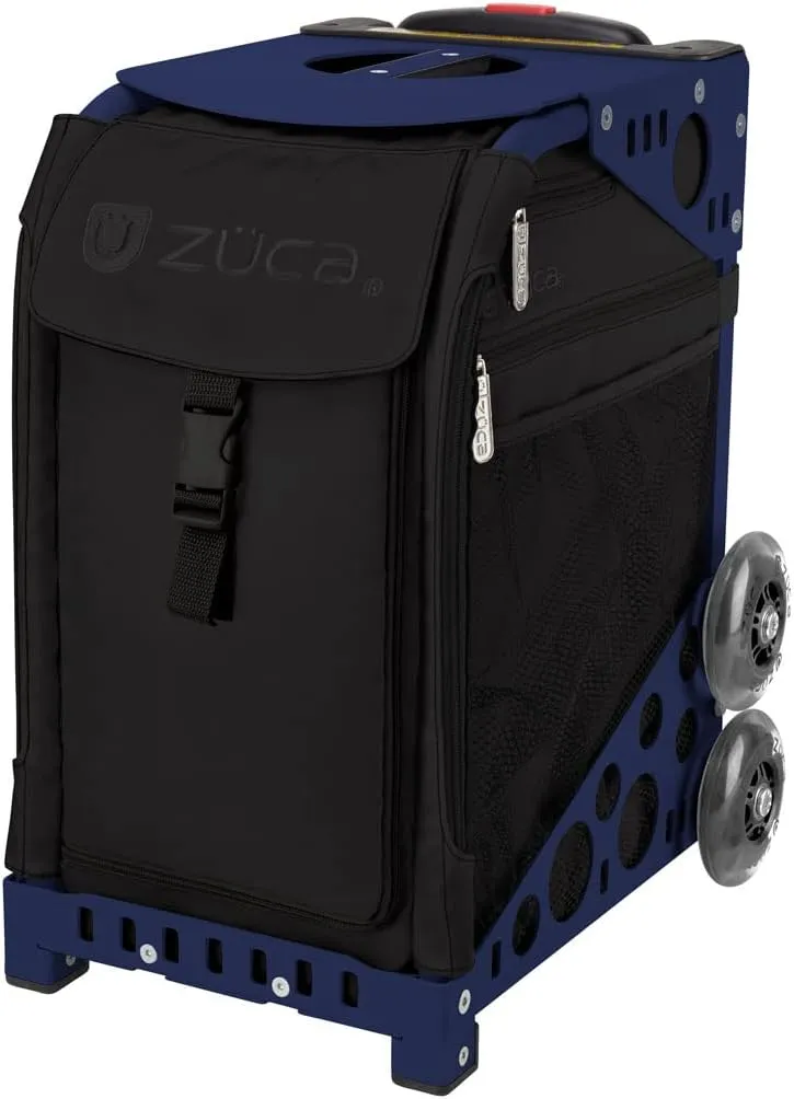 ZUCA Stealth Sport Insert Bag and Navy Blue Frame with Flashing Wheels